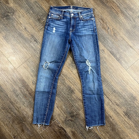 7 For All Mankind Distressed Jeans Pants Denim ((size 25)) - Picture 1 of 8